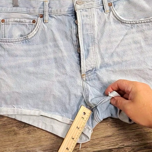Agolde Light Wash Jean Shorts - Picture 2 of 8